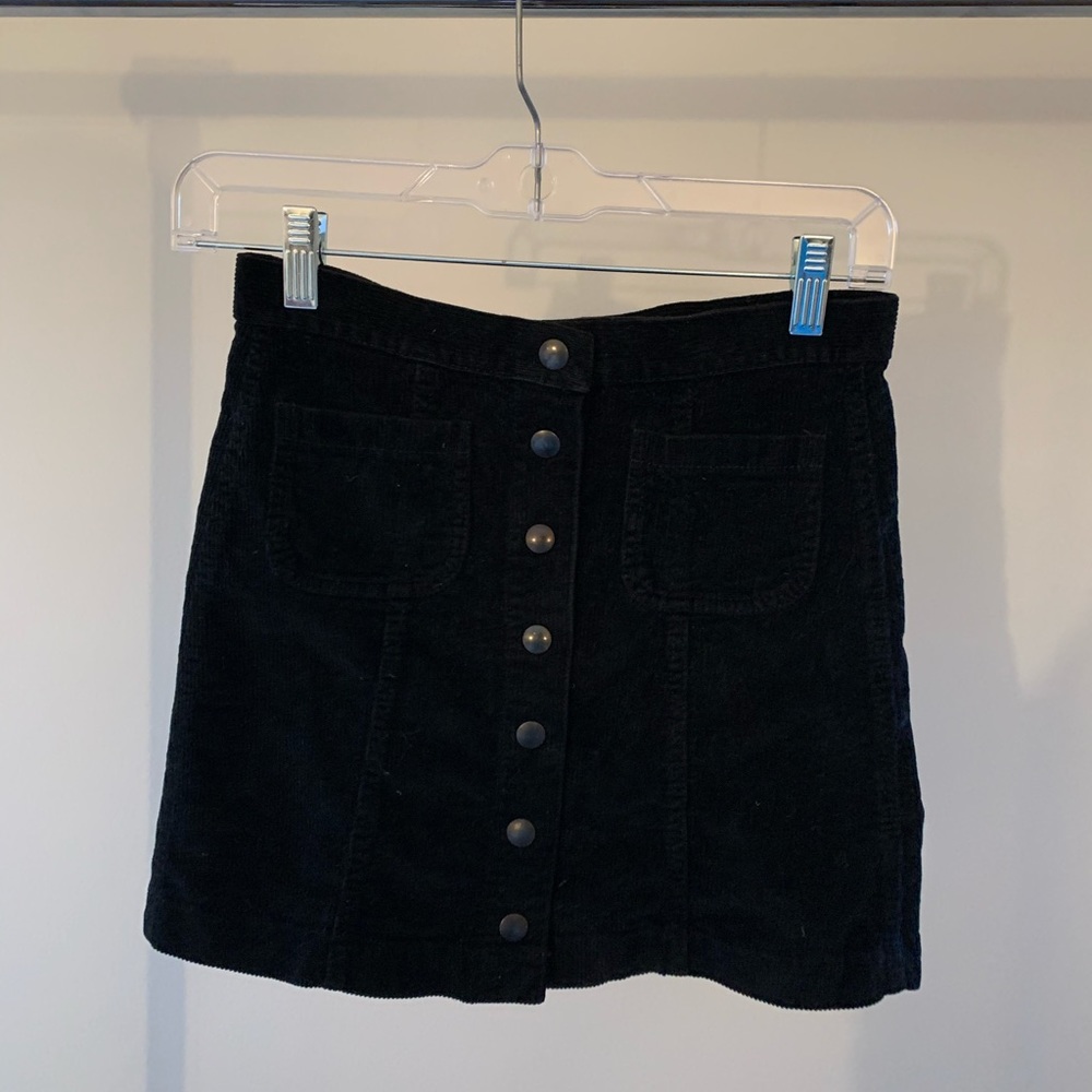 Black skirt with buttons down the front